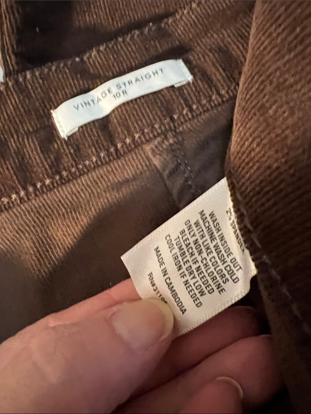 Women’s Dark Brown Corduroy Pants High Waist Pants Wonderly Brand - Picture 5 of 8